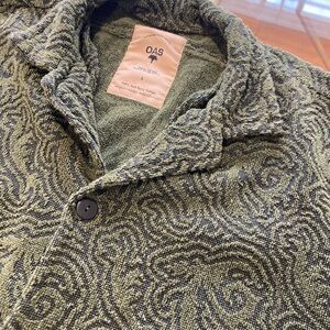 OAS Short Sleeve Terry Button-Front Shirt Pool Beach Party Shirt